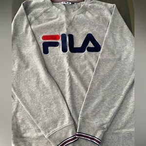FILA Gray Crewneck Sweater with Logo